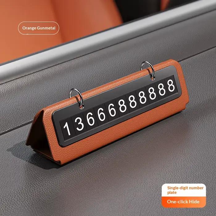 Plaque de numéro de stationnement, design créatif pour l'intérieur de la voiture, plaque de numéro de téléphone pour la confidentialité. Panneau de signalisation pour stationnement temporaire.