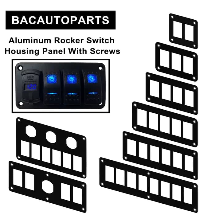 Panneau de montage de flash en aluminium pour ARB Carling Narva, boîtier d'interrupteur à bascule de bateau de voiture, chargeur d'alimentation USB, support de prise, 1-9 gangs