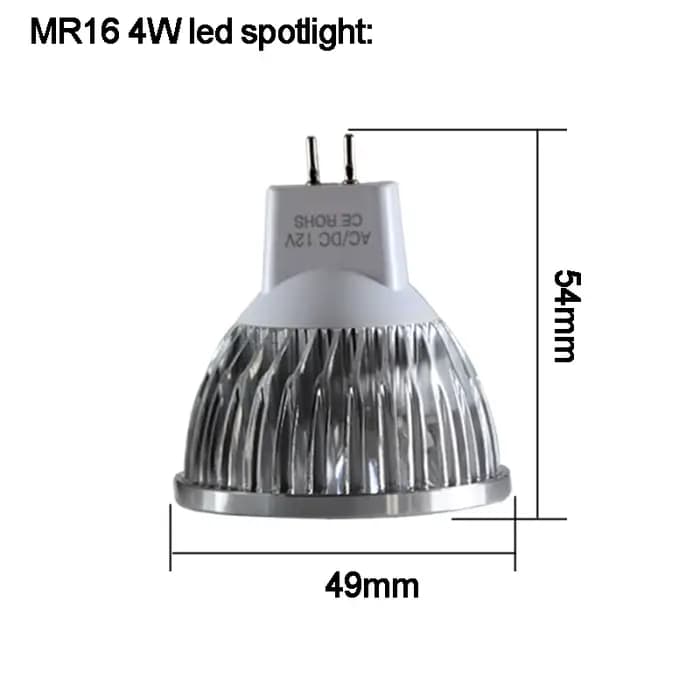 Lamba MR16 projecteur Led 4W 3000K 6000K Ac DC 12v 24v Super lumineux maison plafonnier Spot sous armoire lumière lampe en aluminium 12 V