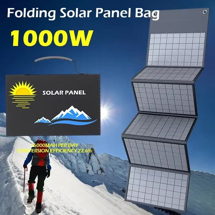 Sac de panneau solaire ultraléger, générateur solaire 600W/1000W, panneau pliant avec USB/DC, parfait pour une utilisation domestique et extérieure