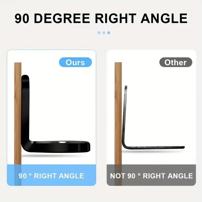 Accessoires de Support à Angle droit noir en forme de L avec vis