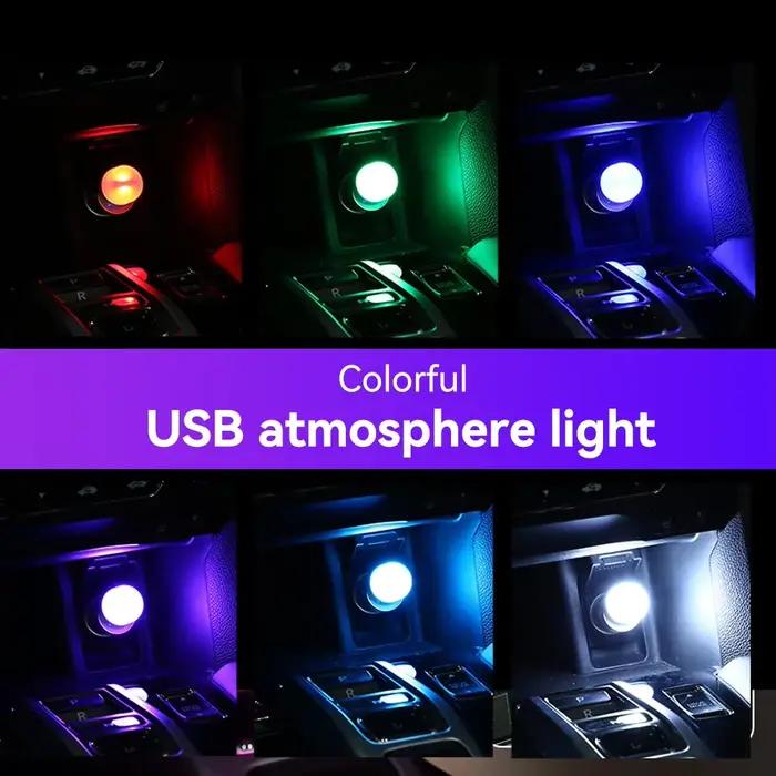 Lumière d'ambiance de voiture LED Intérieur USB Tactile Décorations lumineuses Lumières de lecture automatique Lampe décorative colorée Accessoires