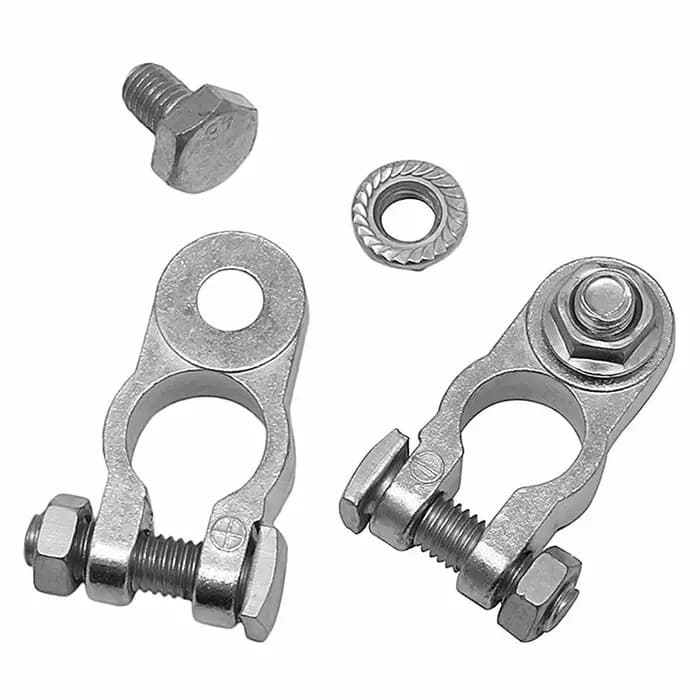 Pinces de borne de batterie de voiture, capuchons conducteurs réglables, type de goujon rapide, câble positif et négatif, 1 paire