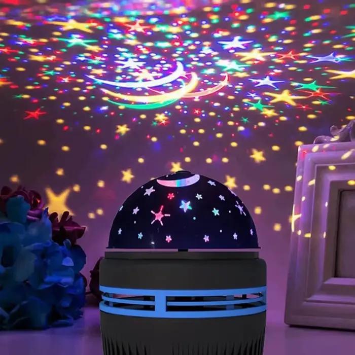 Projecteur de ciel étoilé LED, veilleuse USB enfichable, rotatif automatique, lampe d'ambiance pour salle de lune étoilée, décoration de fête pour la maison
