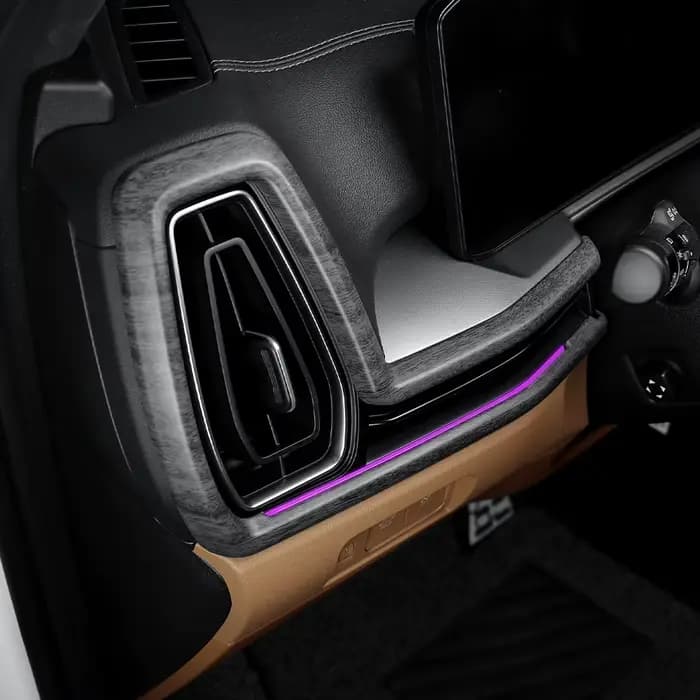 Cadre décoratif de tableau de bord de Style Grian en bois, garniture de tableau de bord de voiture, couverture intérieure à rayures pour Kia Sorento MQ4 2024 – 2026 LHD