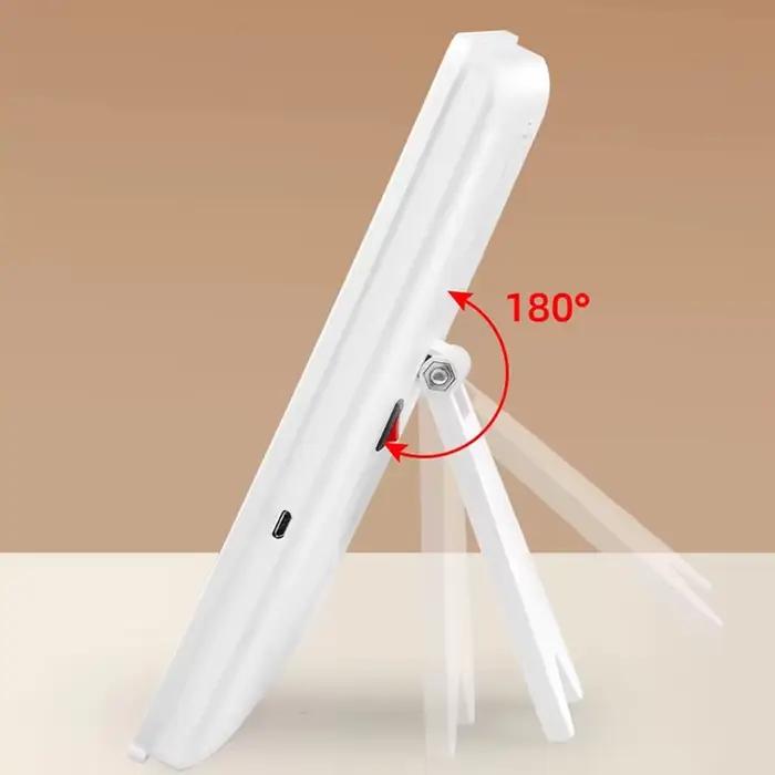 Miroir de maquillage avec 16 led, miroir cosmétique avec variateur tactile, support USB ou à piles pour table, salle de bain, voyage