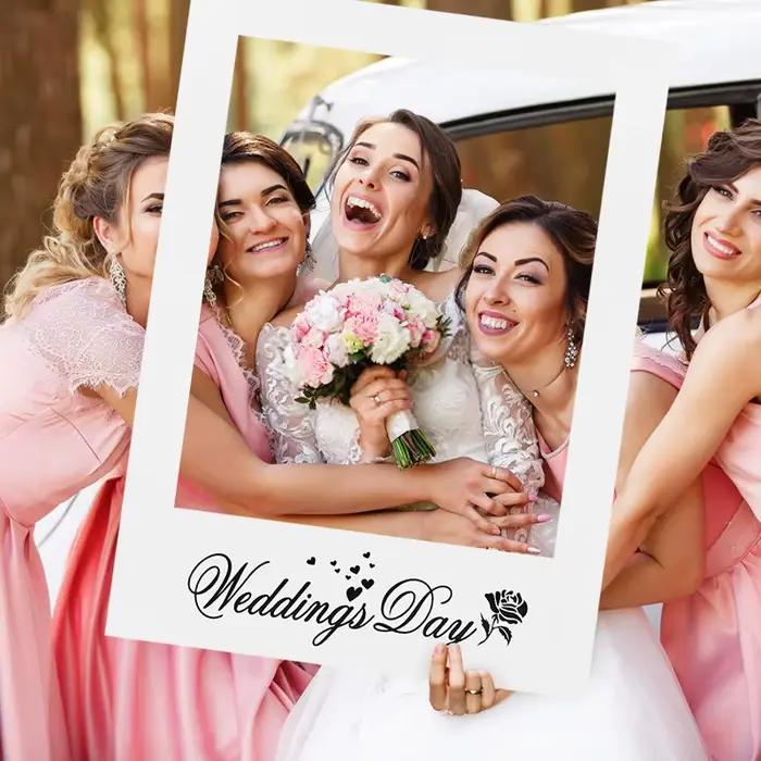 Cadre photo en carton blanc DIY pour la journée du mariage, douche nuptiale, enterrement de vie de jeune fille, réception de mariage, accessoire de photographie