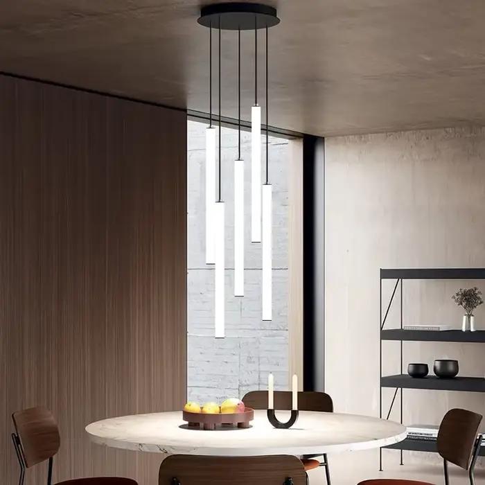 Grand lustre de plafond pour escalier, lampe LED longue pour la maison, l'hôtel, le hall, lampe suspendue, éclairage de lustre, lampe suspendue pour escalier