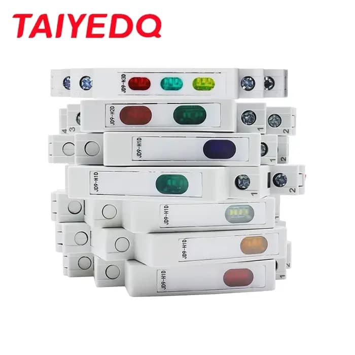 Din Rail voyant 24V 220V AC/DC Type de piste Signal lumineux tricolore double couleur lumière rouge