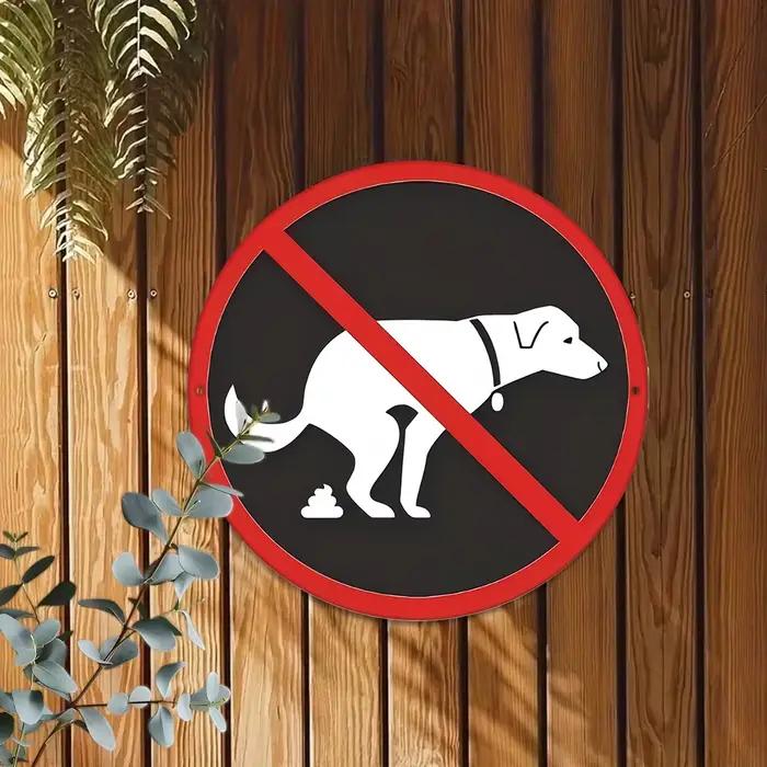 Panneau Interdiction de Déjections Canines |   Décoration d'avertissement sur les déchets d'animaux avec symbole rouge et vintage de chien qui fait ses besoins - pour la maison