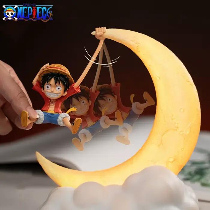 Luffy Anime Veilleuse pour Enfants, Lampe Lunaire, Contrôle Magnétique, Décoration de Bureau Périphérique, Cadeaux de Vacances Amusants, 1 Pc