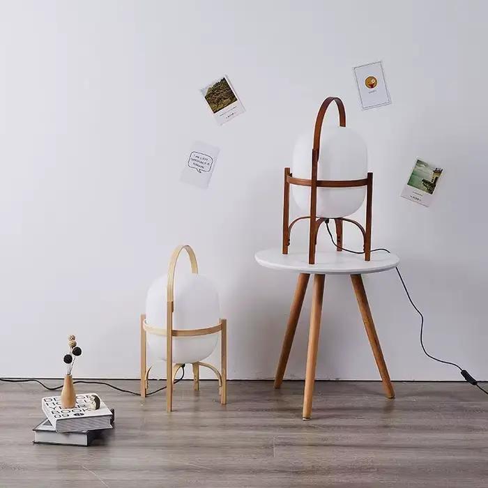Moderne japon Design noyer bois LED lampadaire maison créative éclairage décoratif étude salon chambre lampe de chevet