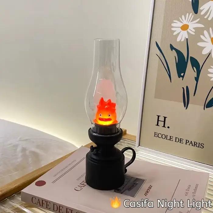 Dessin animé Anime chat sans flamme veilleuse chambre lampe de Table de chevet à piles effet de flamme réaliste décor à la maison lumière LED