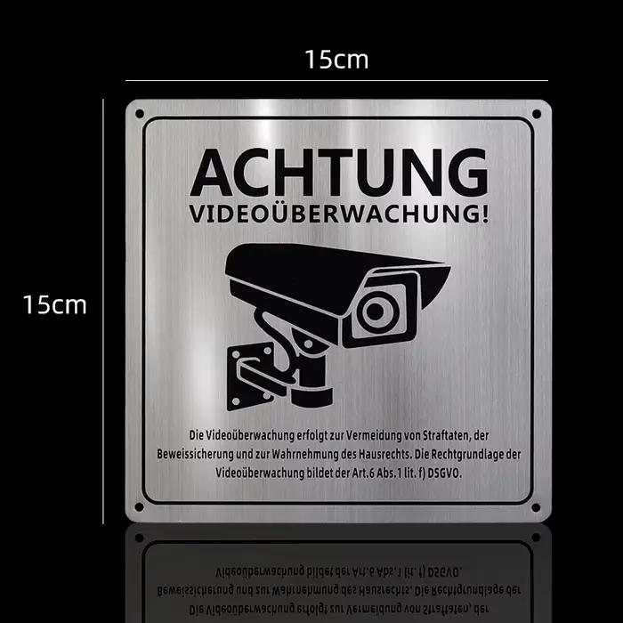Panneau d'avertissement en métal, surveillance vidéo 24 heures sur 24, propriété privée, interdiction d'entrer, panneau de conseils de sécurité pour décorations murales intérieures et extérieures