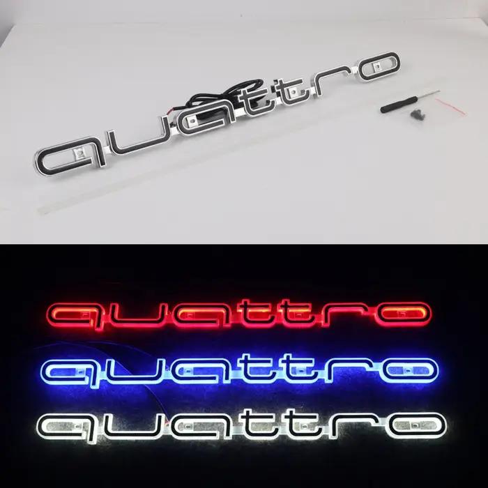 Lampe LED de logo de calandre avant Audi, éclairage de logo Quattro pour Quattro A3 A4 A5 A6 A6L A7 A8 Q3 Q5 Q7 S3 S4 S5 RS3 RS4 RS6, emblème