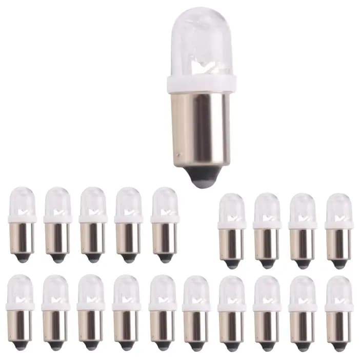 Ampoules LED à baïonnette pour lampe de carte de voiture, blanc, 12V, BA9S 1895 H6W 53 57, 20 pièces
