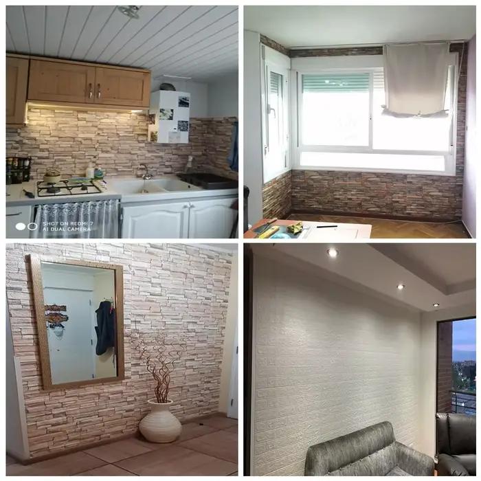 Panneaux muraux en mousse 3D épaissie, autocollants, imperméables, pour la décoration de la maison, chambre, salle de bain, cuisine, autocollant pour la maison