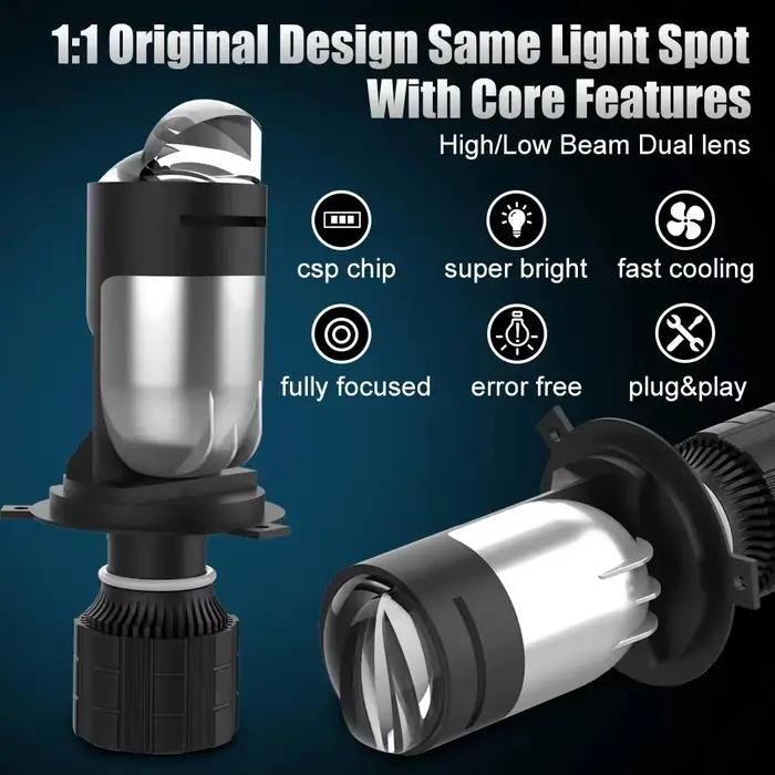 H4 lentille phares 160W 90000LM Auto lampe Mini lentille LED 9003 HIB2 ampoules voiture moto double projecteur Len LED automobile 12V 24V