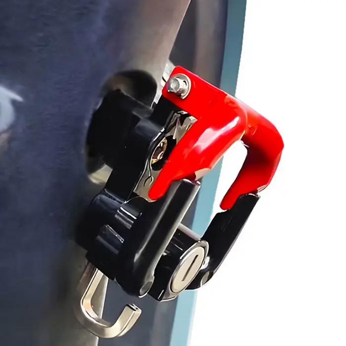 Accessoire essentiel pour moto/vélo : serrure antivol pour casque avec 2 clés, complète avec des outils d'installation.