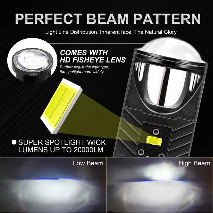 Lentille de projecteur LED H4, mini-lentilles LED H4, ampoules de phare automobile, puce CSP, faisceau haut/bas, ventilateur turbo Canbus, lampe de voiture LHD 12V 24V