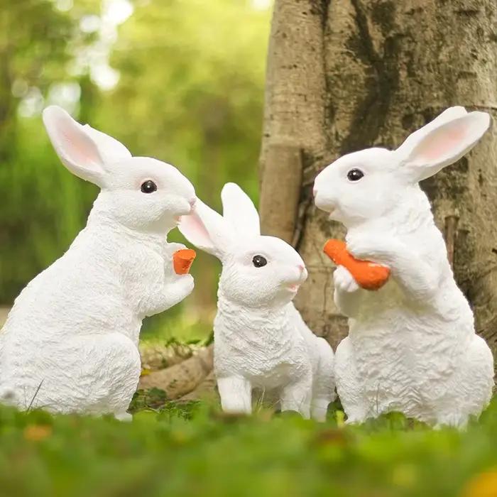 Lampe LED en Forme de Lapin et de Marijuana, Imperméable, Éclairage d'Extérieur, Idéal pour un Jardin, un Parc ou une Pelouse