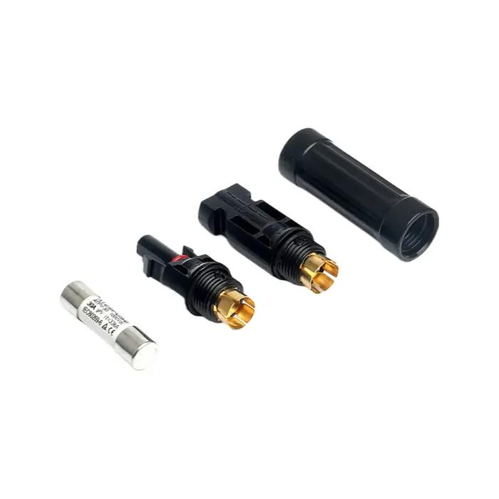 Connecteurs de panneaux solaires Fusibles DC 10A-30A 1000V/1500V IP68 Étanche Ignifuge pour systèmes