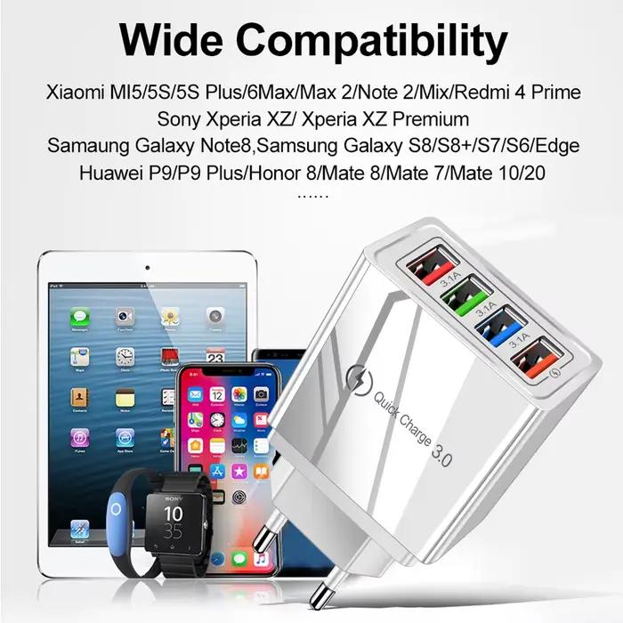 Chargeur USB rapide 3.0 avec prise EU/US