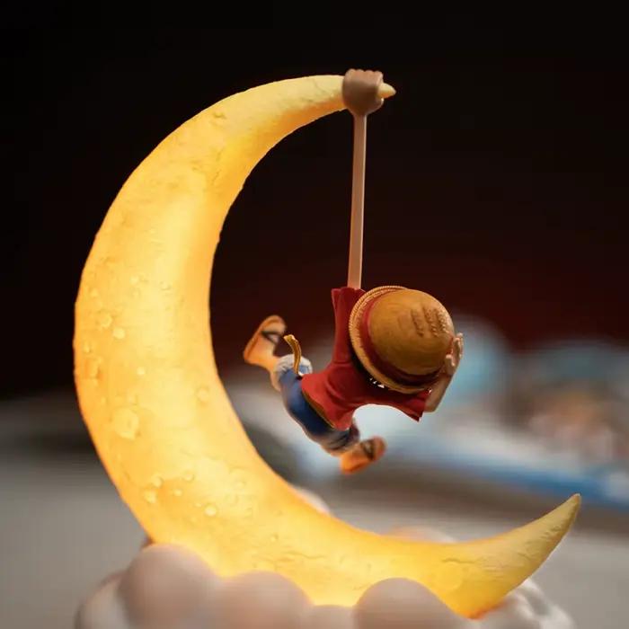 Luffy Anime Veilleuse pour Enfants, Lampe Lunaire, Contrôle Magnétique, Décoration de Bureau Périphérique, Cadeaux de Vacances Amusants, 1 Pc