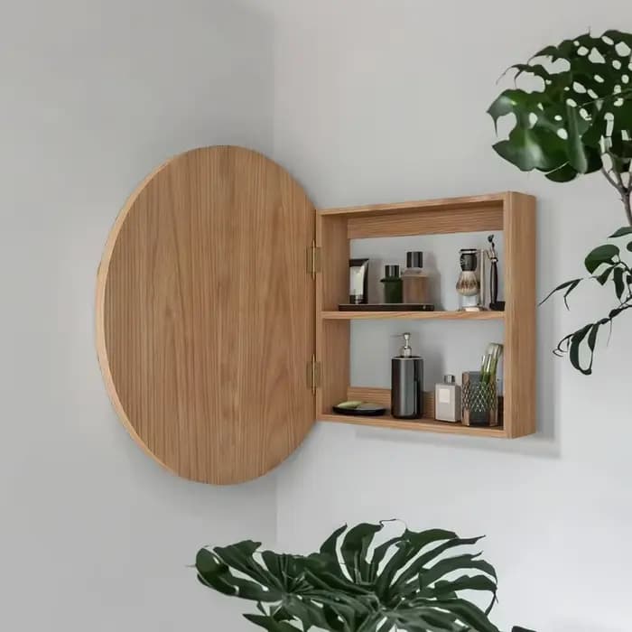 Miroir de salle de bain mural - 50 cm x 50 cm, adapté aux miroirs muraux circulaires de salle de bain, convient aux surfaces murales