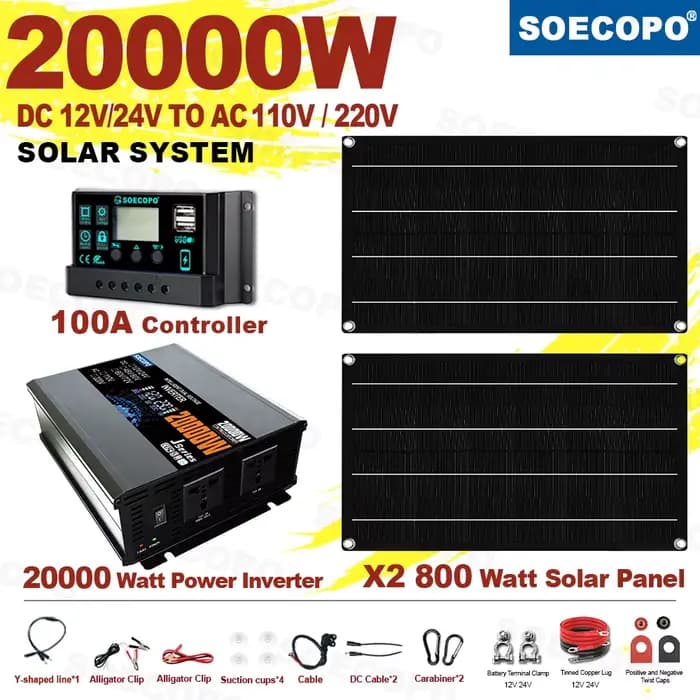 SOECOPO – Kit complet de système solaire 20000W