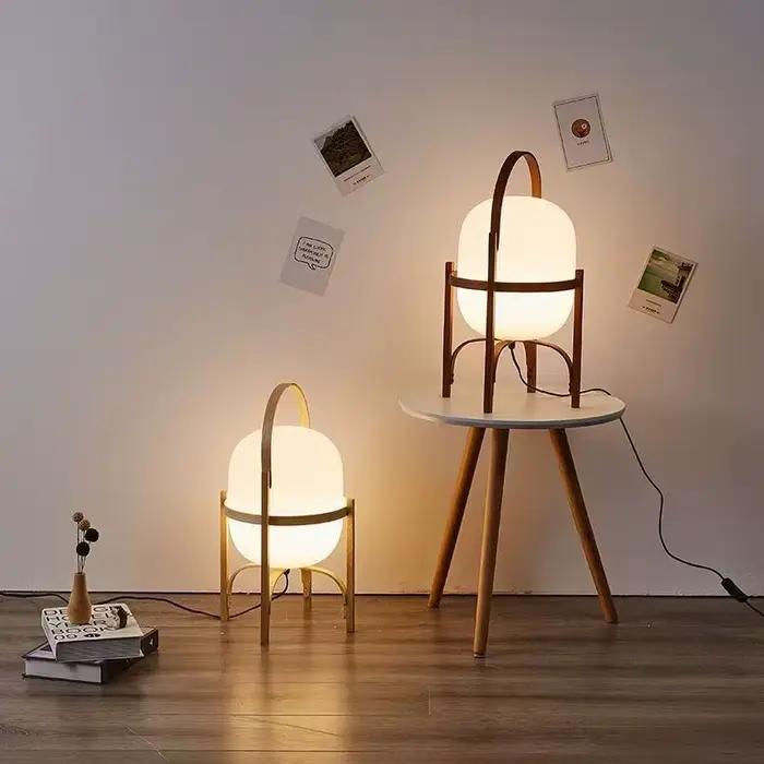 Moderne japon Design noyer bois LED lampadaire maison créative éclairage décoratif étude salon chambre lampe de chevet