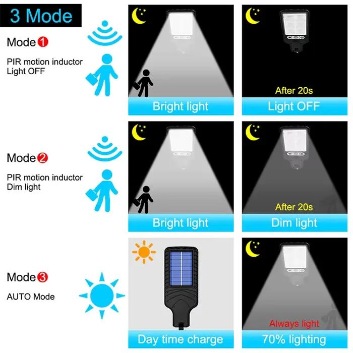 Lampe solaire d'extérieur avec 3 modes d'éclairage