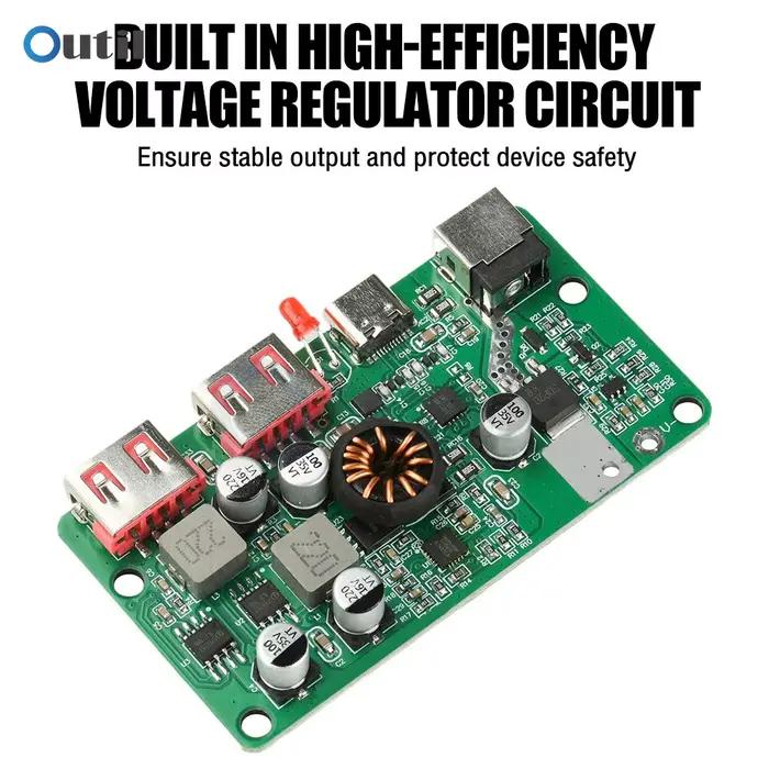 Régulateur de tension solaire PD 100W avec charge rapide USB double type C pour projets de panneaux solaires DIY