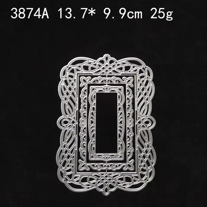 Panneaux de nidification rectangulaires, bordure tourbillons, cadre en dentelle, couteau en relief, matrices de découpe en carbone, matrice artisanale en métal, nouvel arrivage 2022