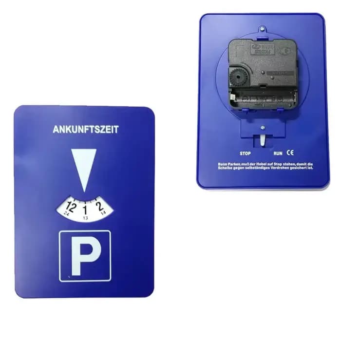 2025 nouveau disque de minuterie de stationnement solaire affichage numérique LCD-dispositif d'application de enregistreur de durée de stationnement de véhicule de voiture (bleu)