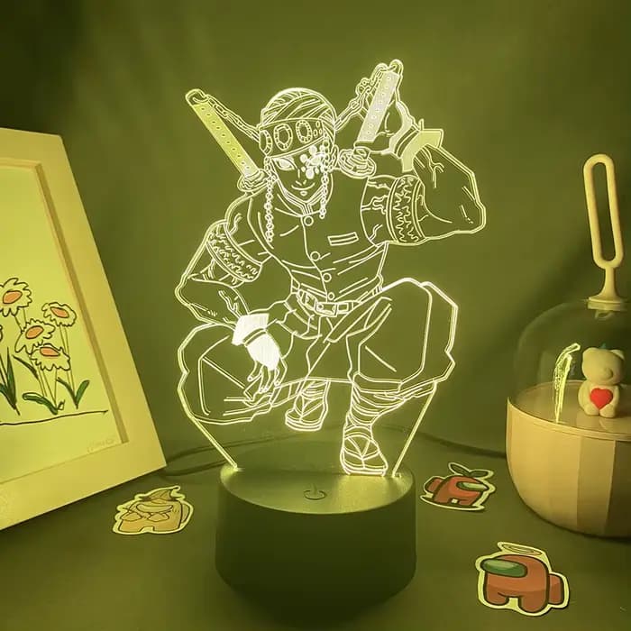 Anime démon Slayer Figure 3D LED néon veilleuses cadeau d'anniversaire pour amis Otaku chambre décor Manga lave lampe Kimetsu No Yaiba