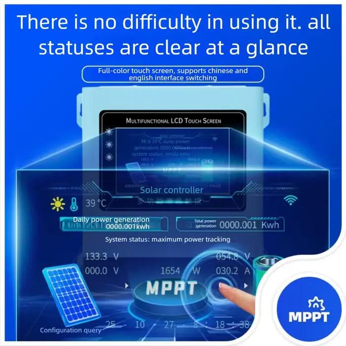 MPPT Solar Charge Controller 12V 24V 48V 60V 72V 96V Universal 30A 60A 100A Maximum photovoltaic input＜230V