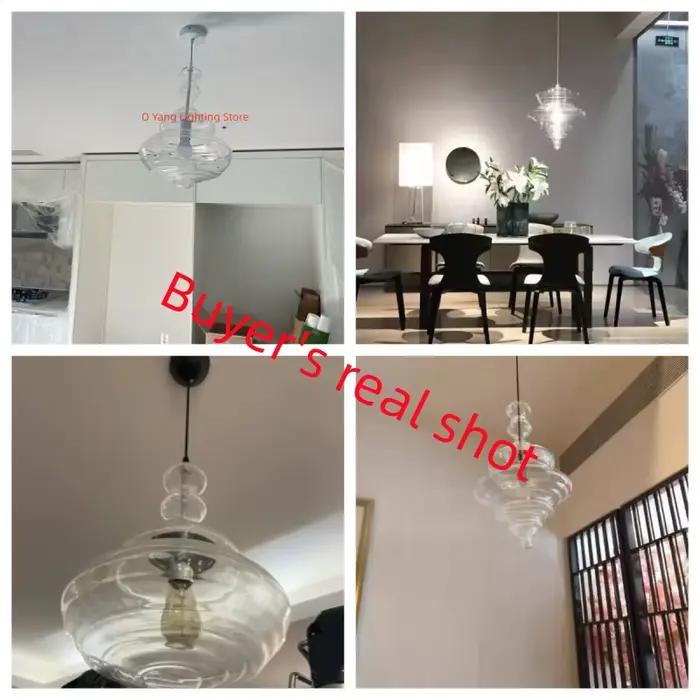Lampe industrielle en verre de gallon à Grain d'eau, design italien, luminaire suspendu pour salle à manger, escalier, cuisine, îlot