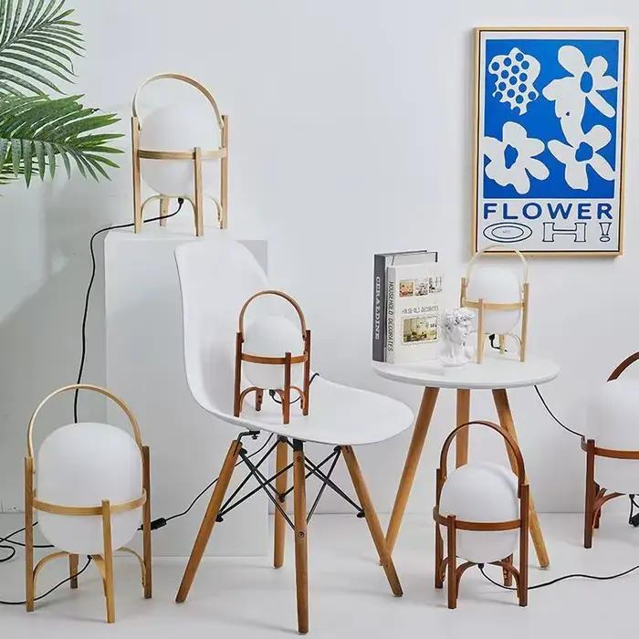 Moderne japon Design noyer bois LED lampadaire maison créative éclairage décoratif étude salon chambre lampe de chevet