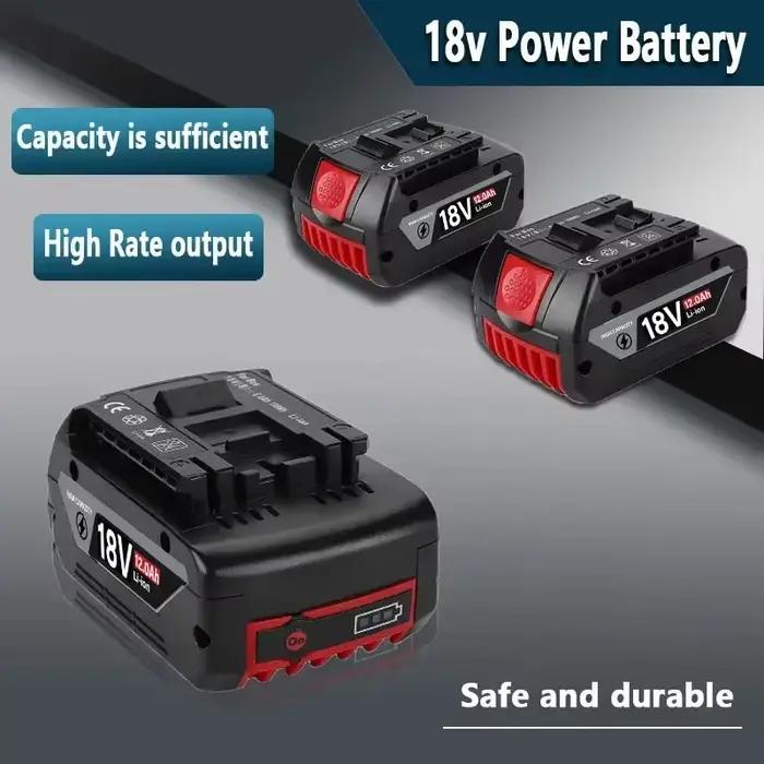Pour BOSCH 18V 12AH 12000mAh BAT609 BAT610 ▶   Professionnel 18V ◀ Batterie Li-ion 18 V ▎ Batterie pour outils GBA18V GSR18V BAT618 BAT619️ ▎