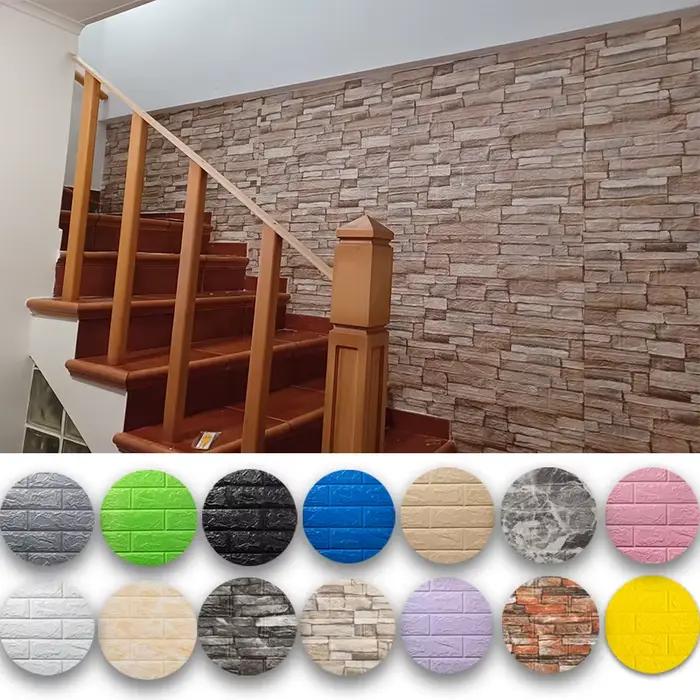 Panneaux muraux en mousse 3D épaissie, autocollants, imperméables, pour la décoration de la maison, chambre, salle de bain, cuisine, autocollant pour la maison
