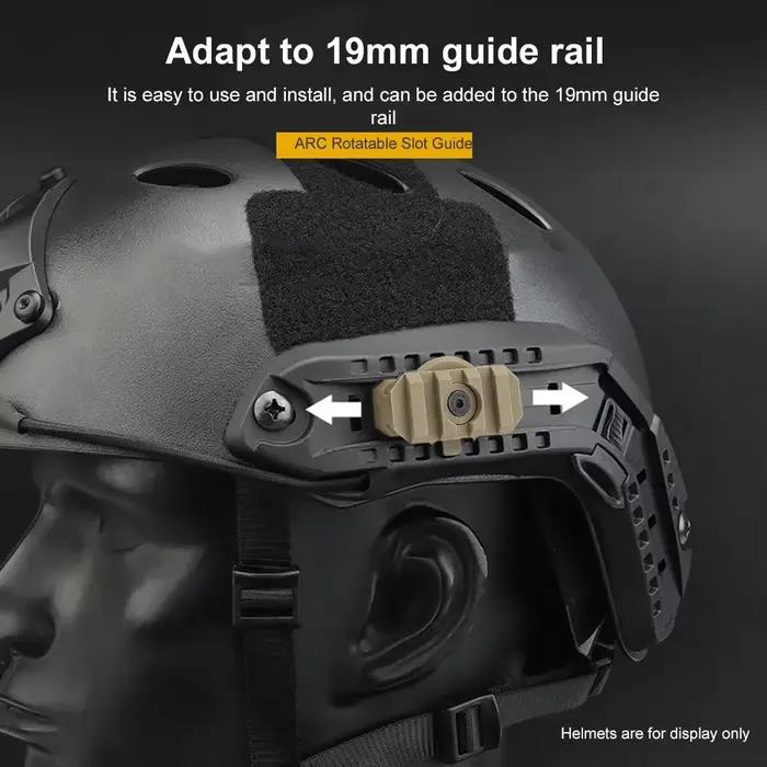 Adaptateur de montage sur rail latéral pour casque, accessoires de chasse, guide de rotation rapide pour airsoft, résistant, Dul360, 2 pièces