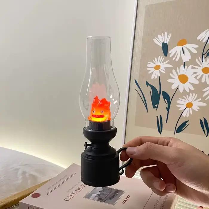 Dessin animé Anime chat sans flamme veilleuse chambre lampe de Table de chevet à piles effet de flamme réaliste décor à la maison lumière LED