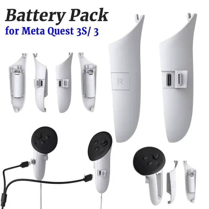 Poignées de manette rechargeables, poignées de charge droite et gauche, accessoires de couverture pour Meta Quest 3S/Quest 3