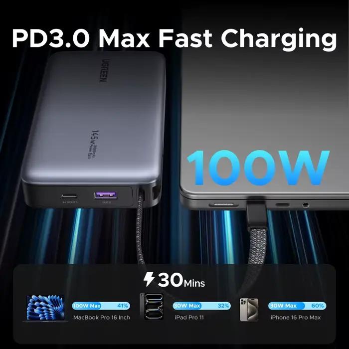 UGREEN PD 145W 20000mAh batterie externe Charge rapide Portable PowerBank pour iPhone 17 Pro Max Xiaomi 100W