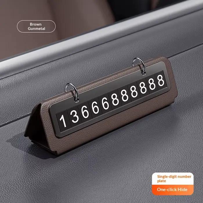 Plaque de numéro de stationnement, design créatif pour l'intérieur de la voiture, plaque de numéro de téléphone pour la confidentialité. Panneau de signalisation pour stationnement temporaire.