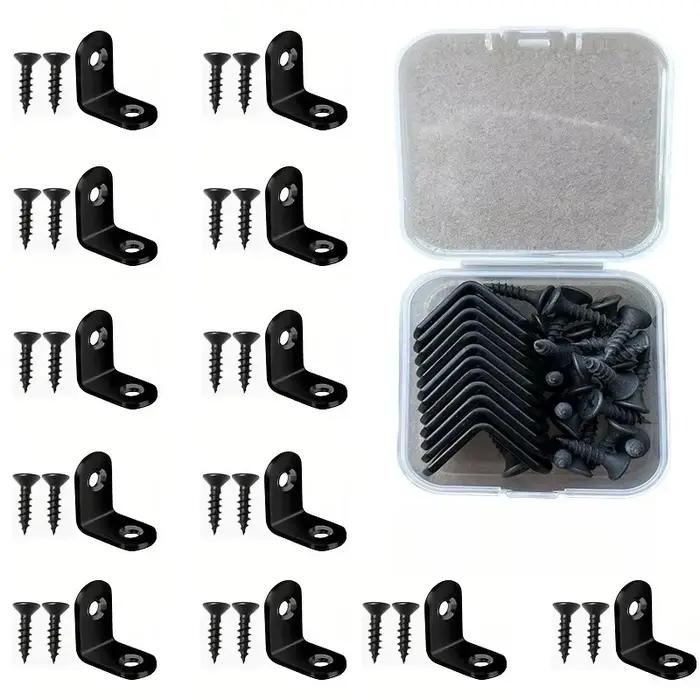 Accessoires de Support à Angle droit noir en forme de L avec vis