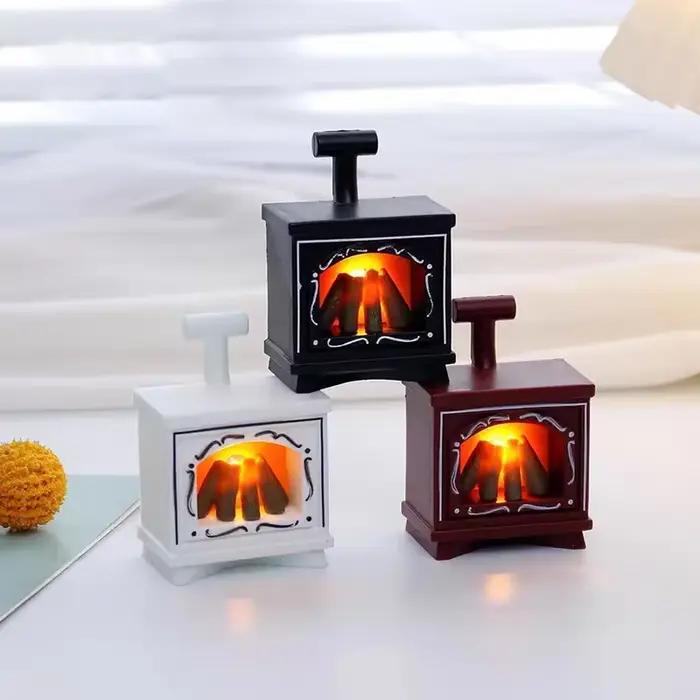 LED Mini cheminée veilleuse créative décoration de la maison bougie électronique lampe de nuit chambre d'enfants déco petites lampes de Table