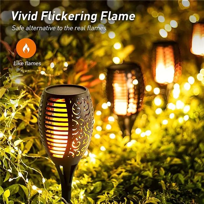 12LED Solaire Flamme Torche Lumière vacillante
