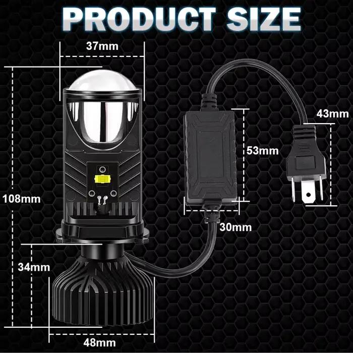Lentille de projecteur LED H4, mini-lentilles LED H4, ampoules de phare automobile, puce CSP, faisceau haut/bas, ventilateur turbo Canbus, lampe de voiture LHD 12V 24V